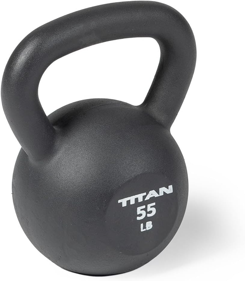 Titan Fitness 55 LB Cast Iron Kettlebell, Single Piece Casting, LB Markings, Full Body Workout