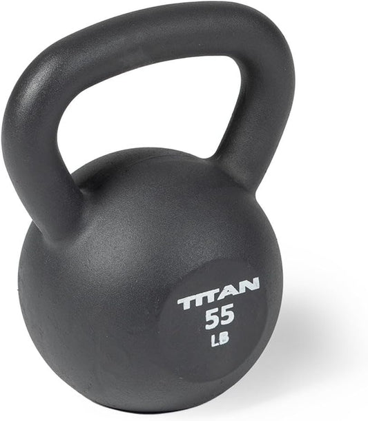 Titan Fitness 55 LB Cast Iron Kettlebell, Single Piece Casting, LB Markings, Full Body Workout