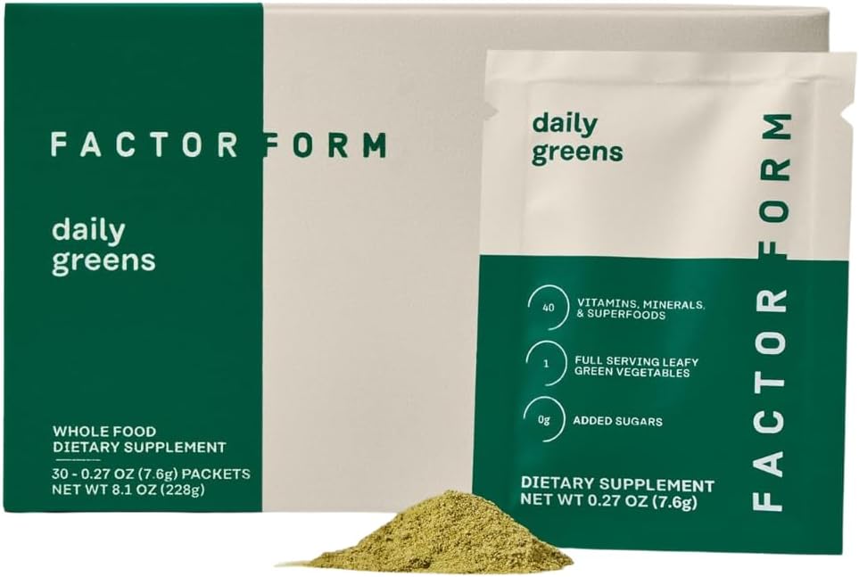 Daily Greens Superfood Powder | 5 Functional Blends for Gut Health | Energy & Immunity Support | Prebiotics, Probiotics, Adaptogens| 30 Packets | Citrus Flavor