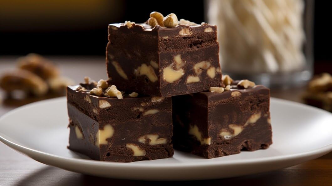 Nuts To You 6.6 Oz. Sugar Free Smooth Creamy Chocolate Walnut Fudge | Fresh Gourmet Candy | Decadent and Delicious Handcrafted Fudge