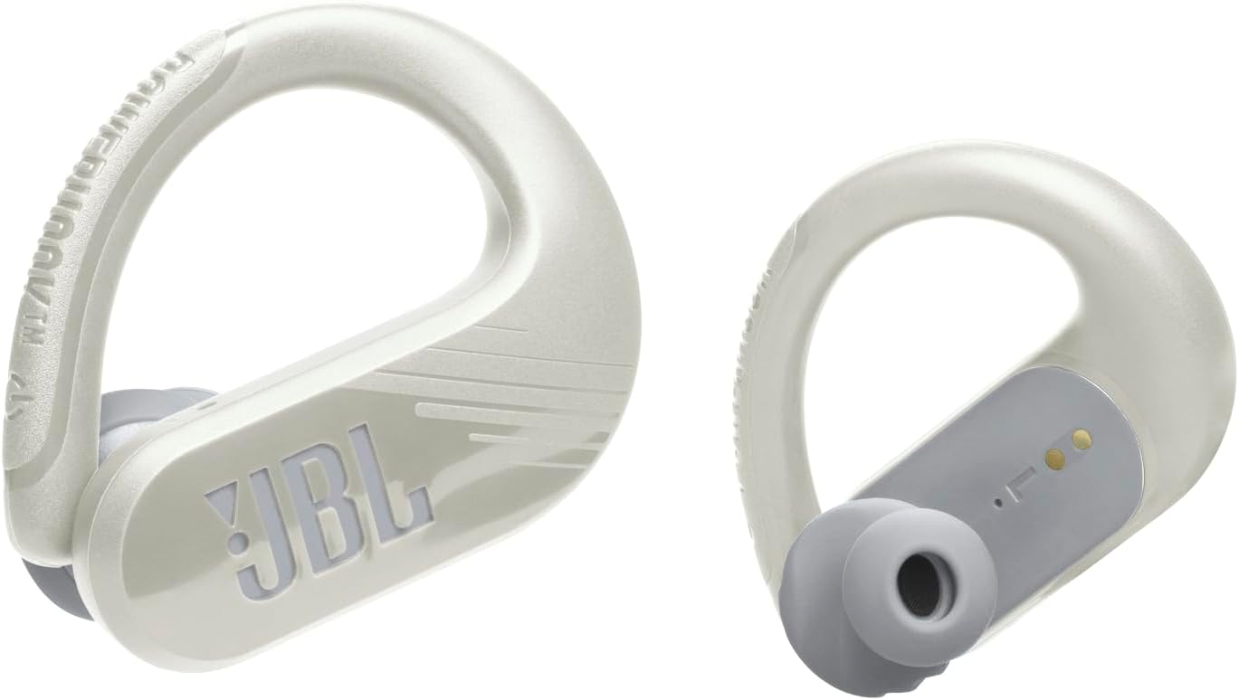 JBL Endurance Peak 3 - Dust and Water Proof (IP68) True Wireless Active Earbuds, Pure Bass Sound, Up to 50 Total Hours of Playback with Speed Charge, Ambient Aware & Talk Thru (White)