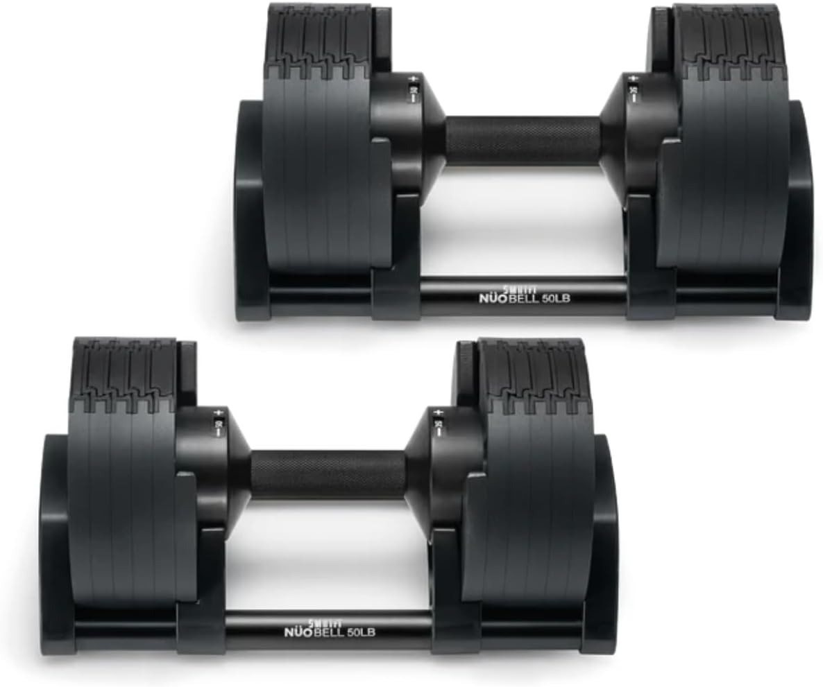 SMRTFT NUOBELL Adjustable Dumbbells | The Original All-in-One NUOBELL Adjustable Dumbbell Set | Feel Real Like Traditional Dumbbells | Highly Durable | Best 2 Year Warranty