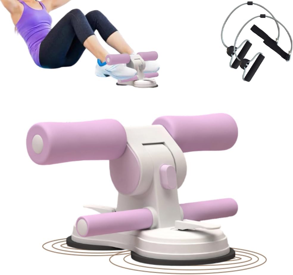 Sit Up Exercise Equipment,Portable Sit Up Exercise With Two Stretch Bands,Ab Training Auxiliary Device,Situp Bench For Abs(Grey)