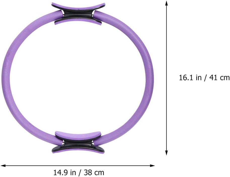 BESPORTBLE Household Appliances Pilates Ring Portable Fitness Circle Body Ring Yoga Ring Equipment for Pilates Yoga Fitness Workout 42x38cm (Purple) Purple Rings
