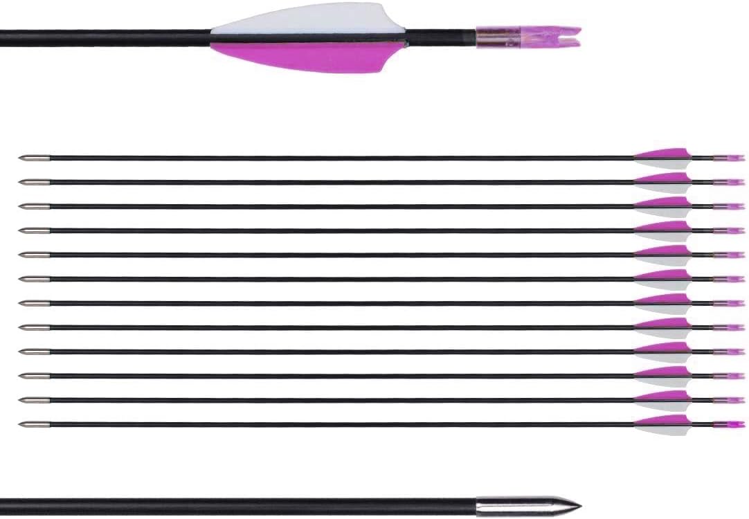 LWANO 31" Training Arrows-Archery Practice Target Arrows for Kids Youth or Beginners with Durable Shaft on Recurve Bow Compound Bow and Longbow