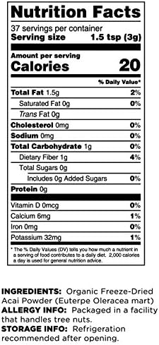 Terrasoul Superfoods Organic Acai Berry Powder, 8 Oz (Pack of 2), Freeze-Dried for Freshness, Omega Fats Boost for Smoothie Bowls, and Antioxidant-Packed Superfoods Recipes
