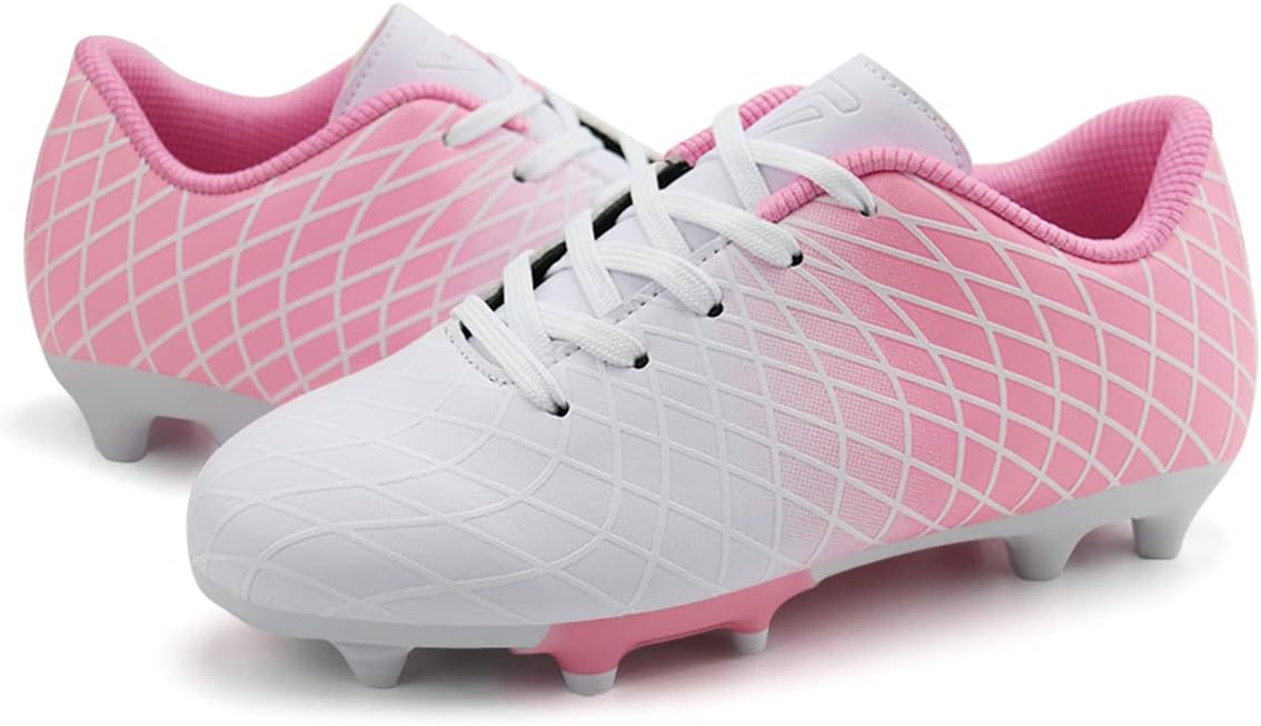 JABASIC Kids Outdoor Soccer Cleats Athletic Firm Ground Football Shoes