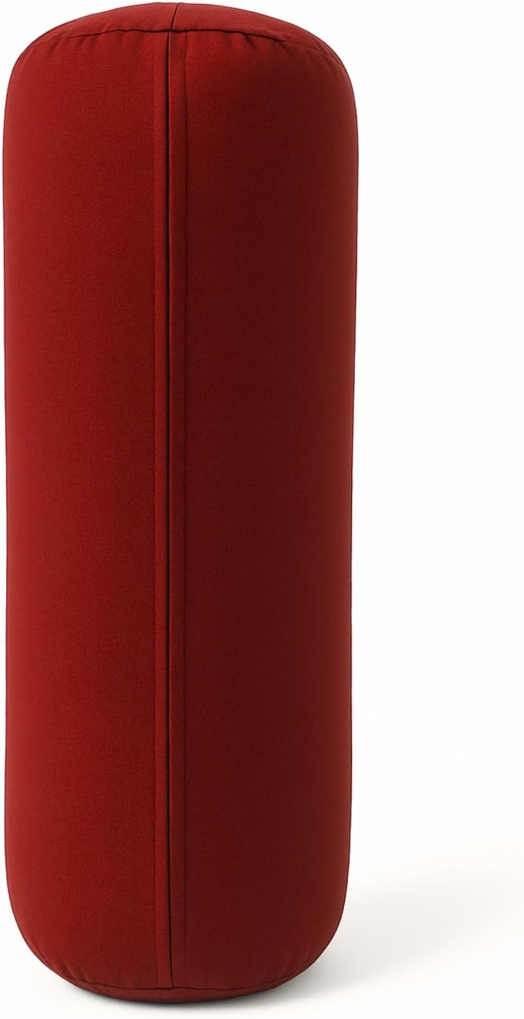 Yogikuti Iyengar Yoga Bolster for Restorative Yoga and Meditation – Lightweight Cotton Support Pillow with Handle for Easy Carry, Versatile for Pose Modification, Balance, Back Relief, and Relaxation