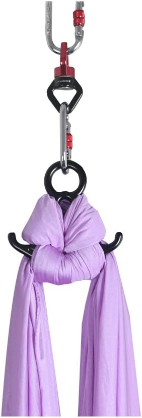 DASKING Aerial Silks Starter Kit - Durable 11Yards of Aerial Yoga Hammock with Hardware, Aerial Swing for Acrobatic Flying Yoga & All Levels (Aerial Rigging Point Up to 14ft)