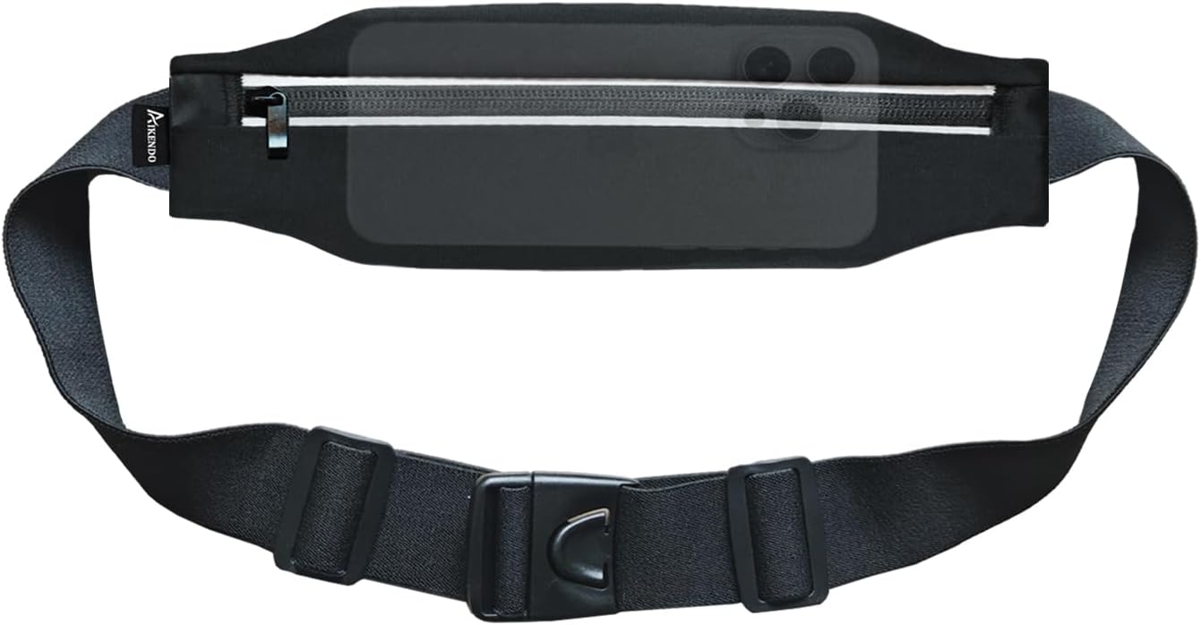 Running Belt Fanny Pack, Slim Runners Waist Pack for Men & Women [Fits ALL Phones], Money Belt, Reflective Running Gear Accessories Fitness Phone Holder for Exercise Marathon Jogging (Black1)