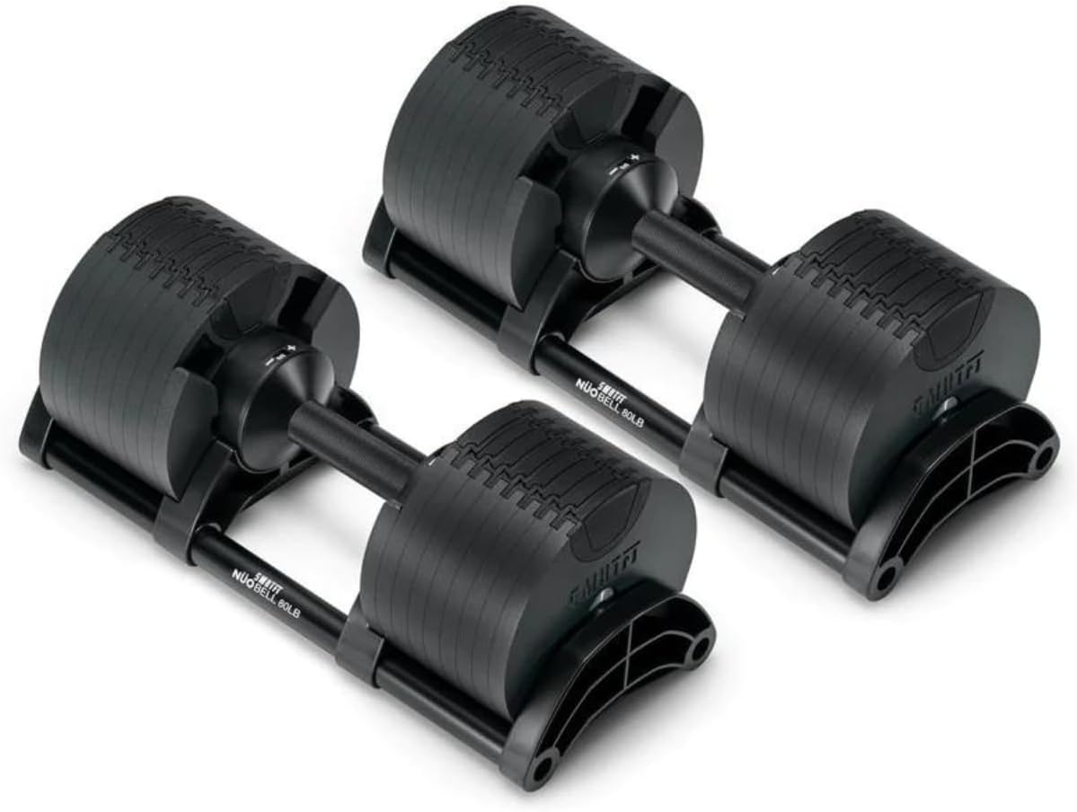 SMRTFT NUOBELL Adjustable Dumbbells | The Original All-in-One NUOBELL Adjustable Dumbbell Set | Feel Real Like Traditional Dumbbells | Highly Durable | Best 2 Year Warranty