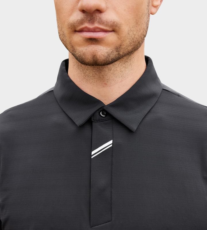 Damipow Premium Golf Shirts for Men Dry Fit Performance Polo Short Sleeve Collared Shirt