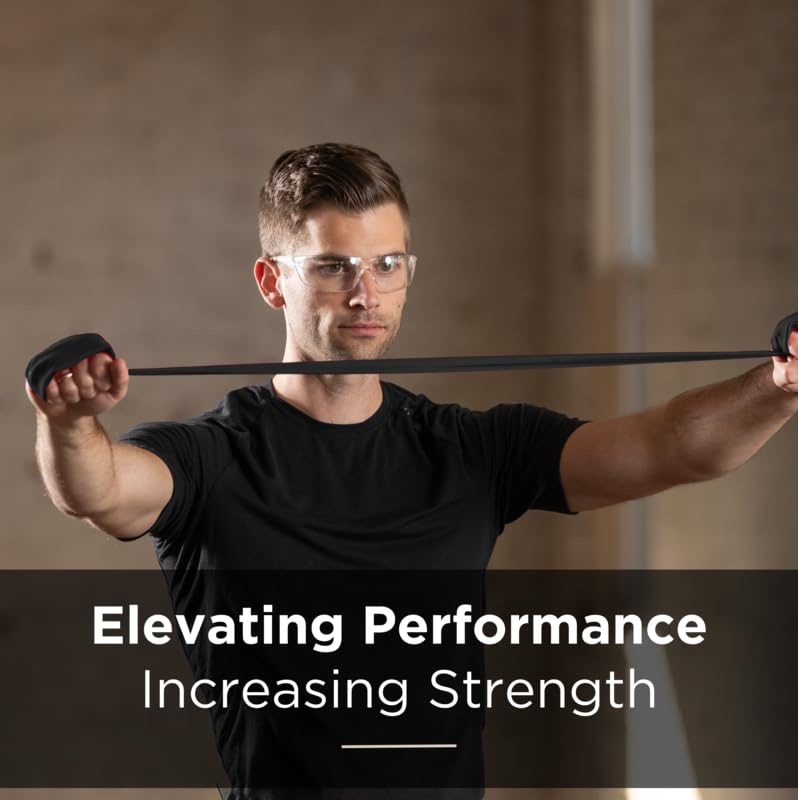 THERABAND Resistance Band Set, Professional Elastic Bands for Upper & Lower Body & Core Exercise, Physical Therapy, Lower Pilates, At-Home Workouts, and Rehab, 5 Foot, Blue & Black, Advanced