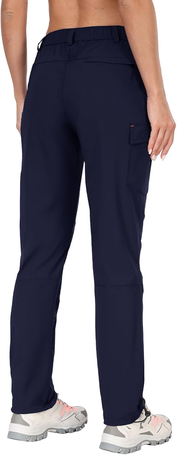 GymBrave Women's Hiking Cargo Pants Quick Dry Outdoor Camping Capris Water Resistant UPF 50 with Zipper Pockets