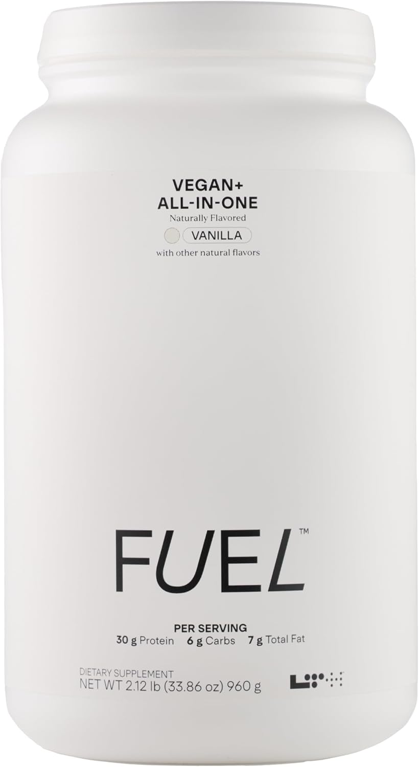 LTH Fuel Vegan & All-in-One - Trusted by Life Time Fitness Members - 30g Protein - Plant-Based Protein Meal Replacement - Vitamins, Minerals, Digestive Enzymes & Probiotics - Vanilla, 20 Servings