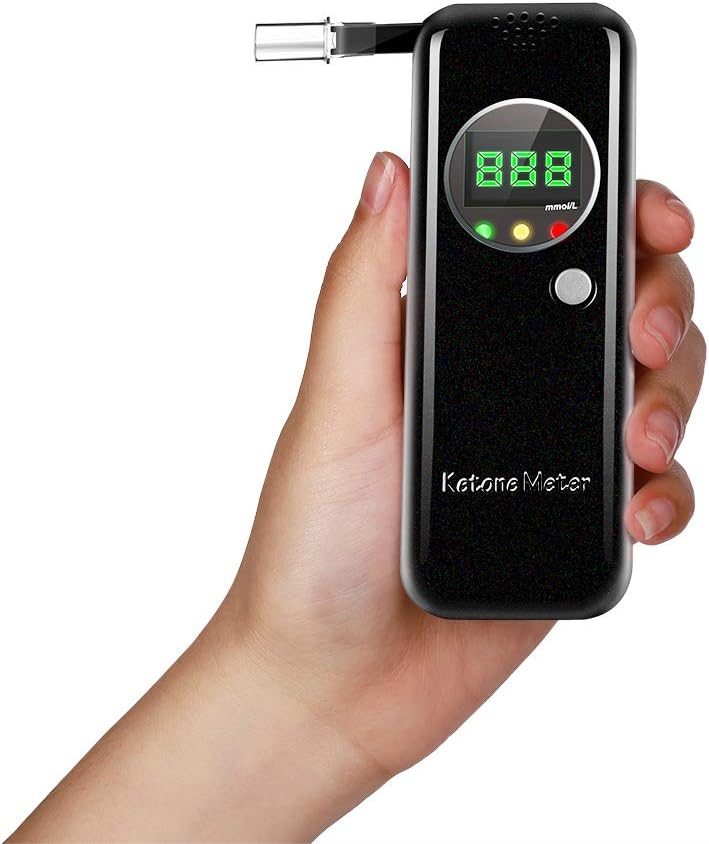 Ketosis Breath Meter, Professional Keto Tester Digital Display Breathalyzer for Anyone Health with 10pcs Mouthpieces(mmol/L)