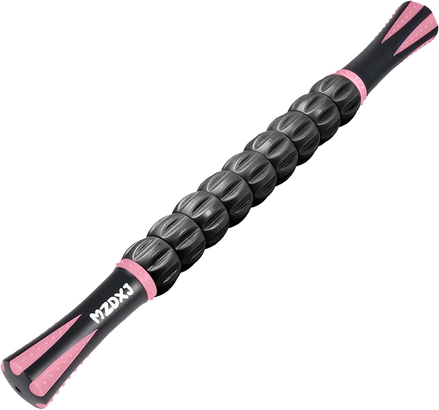 Muscle Roller Stick for Athletes, Massage Roller to Reduce Muscle Soreness, Cramping & Tightness - Legs, Arms, Back & Calves (Black Pink- 18 inch)