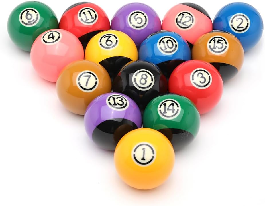Pool Cue Ball 2-1/4" Regulation Size 16 Pool Balls Billiard Set