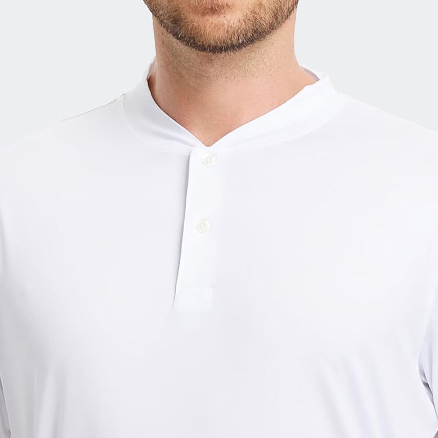 M MAELREG Collarless Golf Shirts for Men Dry Fit Moisture Wicking Performance Solid Casual Mens Henley Shirts Short Sleeve