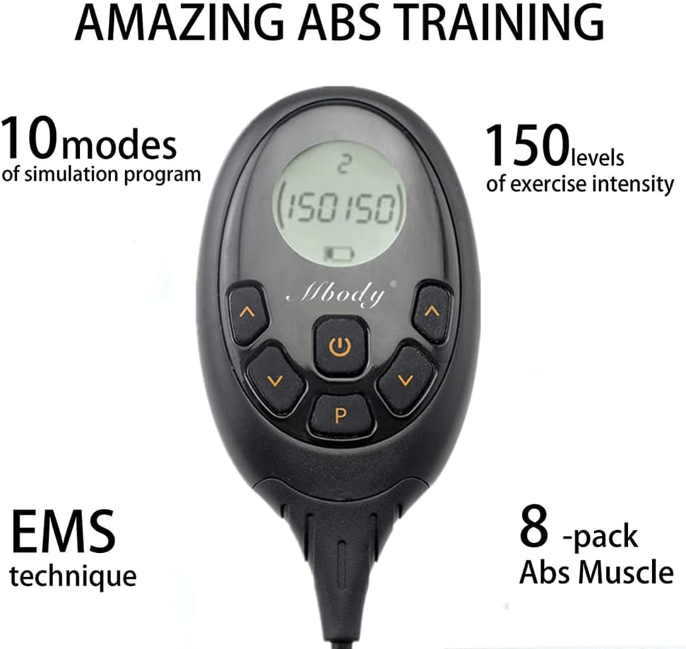 Pro Abdominal Fitness Abs Workout Belt 30''-55'' Black for Man and Woman