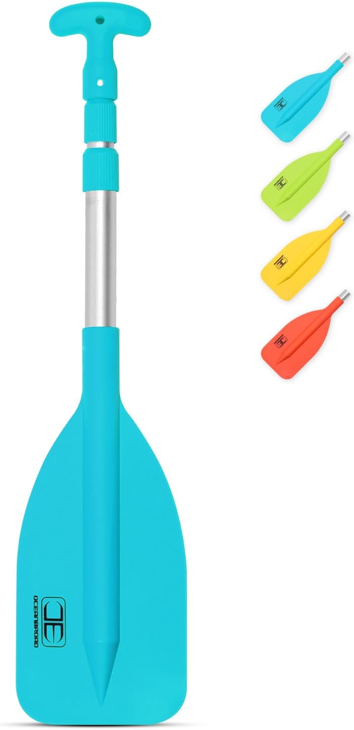 OCEANBROAD Telescoping Emergency Paddle 21''-42''（Assembling Required）/26''-54'' Aluminium Shaft for Kayaking Boating Canoeing River Tubing