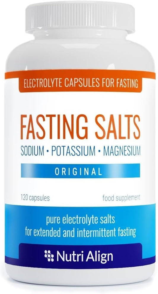 Nutri-Align Fasting Salts Fasting Electrolytes, 120 Capsules | Pure Electrolyte Capsules for Fasting - Intermittent & Extended Fasting | Sodium Potassium Magnesium Electrolytes | Sugar & Filler Free