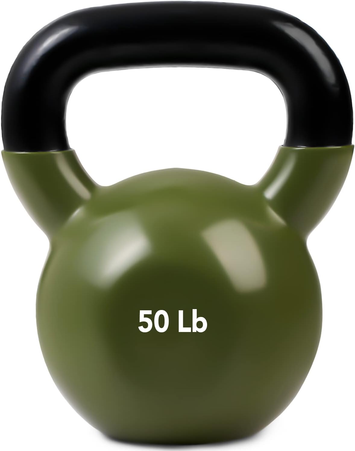 JFIT Kettlebell Weights Vinyl Coated Iron - 12 Size Options, 5lbs-50lbs - Coated for Floor and Equipment Protection, Noise Reduction, Ballistic, Core, Weight Training