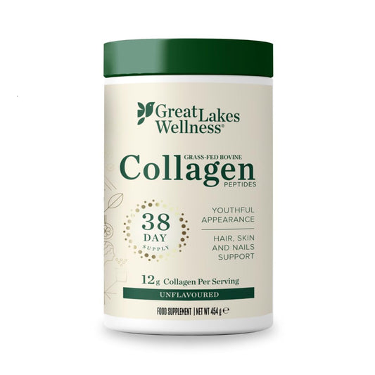 Great Lakes Wellness Collagen Peptides Powder for Skin, Hair, Nails, Joints & Digestion - Unflavored - Quick Dissolve Hydrolyzed, Non-GMO, Keto, Kosher - 16 oz - 4 Pack