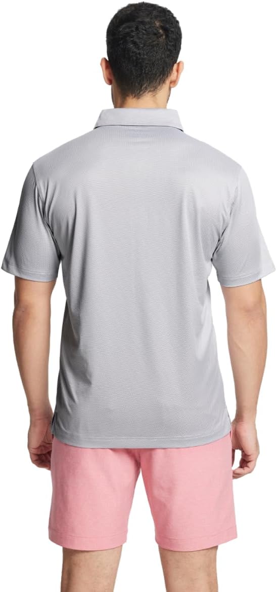 M MAELREG Golf Shirts for Men Dry fit Sports Jacquard Lightweight Performance Texture Short Sleeve Collared Polo Shirts