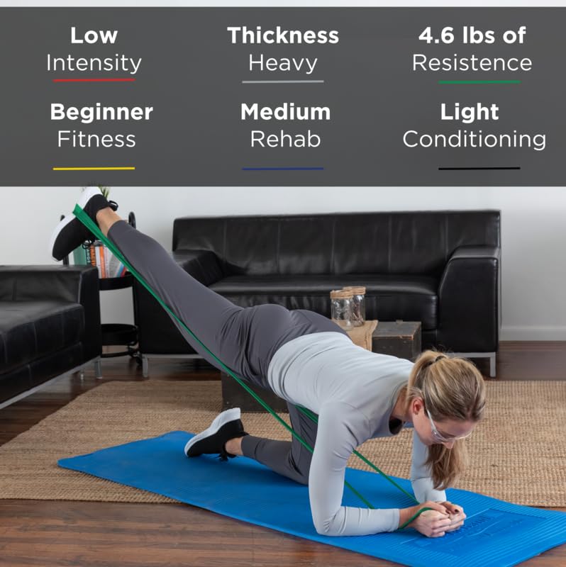 THERABAND Resistance Bands, 6 Yard Roll Professional Latex Elastic Band For Upper & Lower Body, Core Exercise, Physical Therapy, Pilates, Home Workouts, & Rehab, Green, Heavy, Level 4