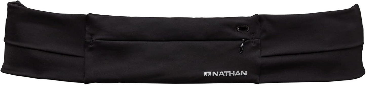 Nathan Running Belt Adjustable Fit Zipster, Zippered, Weather-Resistant Pocket & Two Quick-Stash Pockets for Running Gear, Running Fanny Pack, Walking, Hiking, Gym