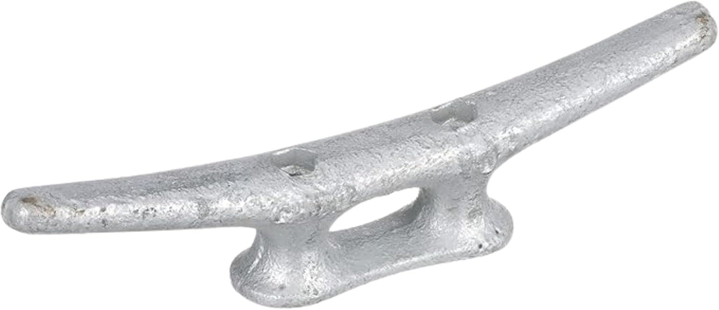 MarineNow Hot-Dipped Galvanized Iron Dock Cleat – Choose Size: 4", 6", 8", 10", 12", 14" – Heavy-Duty Boat Cleats for Dock Lines – Available in Single or Bulk Multi-Packs