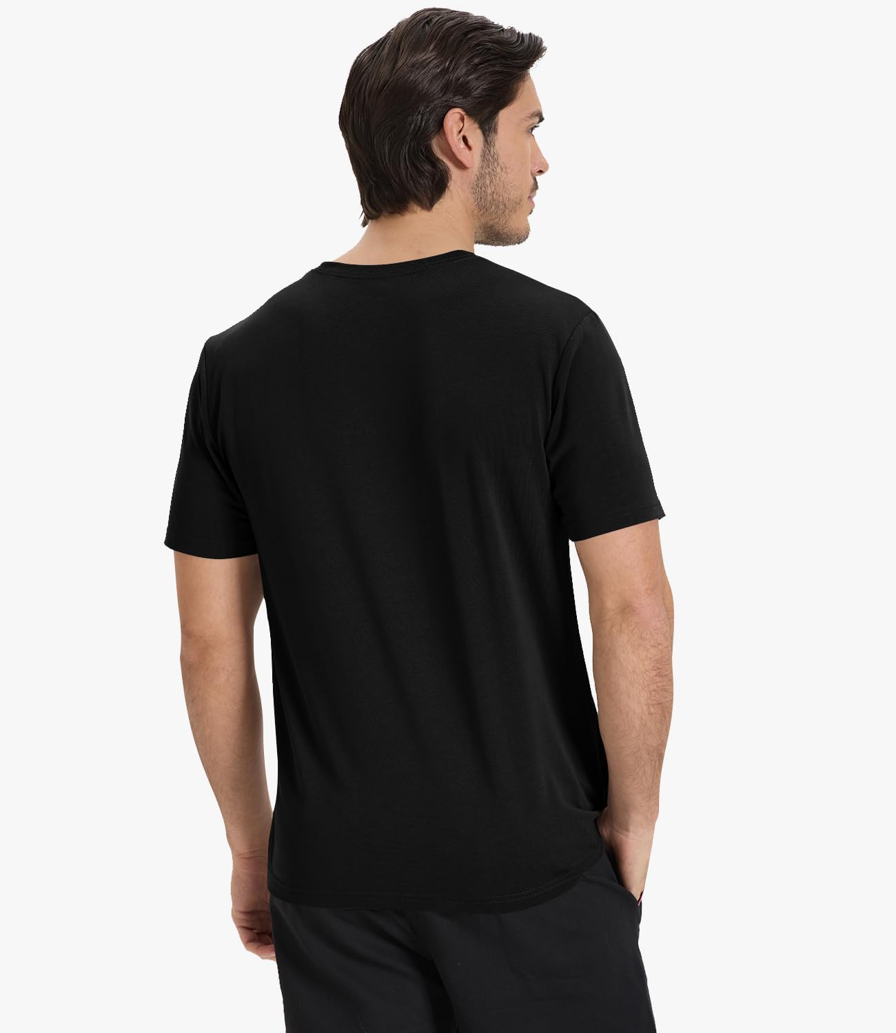 BAMBOO COOL Men's Crewneck T-Shirts Short Sleeve Heavy Weight Tees Athletic Casual Basic T Shirt