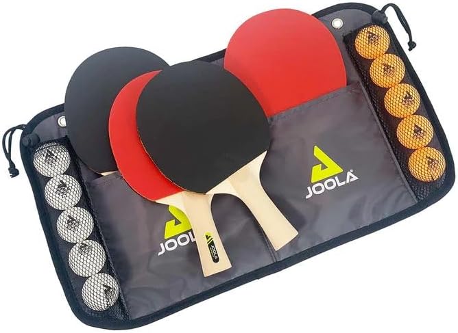 JOOLA Family Premium Ping Pong Paddles Set of 4 - Advanced Table Tennis Rackets, 10 Training 3 Star Ping Pong Balls, and Storage Case - Competitive or Recreational Play - Indoor and Outdoor Compatible