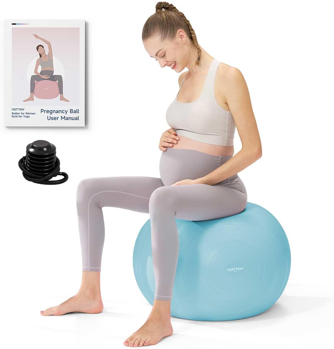 YOTTOY Pregnancy Ball - 1.8mm Thick Birthing Ball for Maternity Physio and Birth Preparation, Yoga and Exercise for Pregnancy - Includes Pump