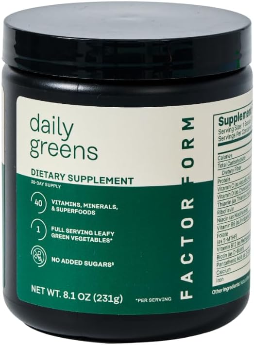 Daily Greens Superfood Powder | 5 Functional Blends for Gut Health, Energy & Immunity | Prebiotics, Probiotics, Adaptogens, B Vitamins (30 Servings, Jar)