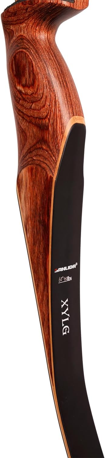 Sanlida Archery 60" Royal X8 One-Piece Bow Traditional Wooden Hunting Longbow Handmade Hunting Bow and Arrows Kit for Adults & Traditional Archers, RH Only