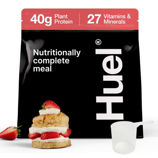 Huel Black Edition | Strawberry Shortcake 40g Vegan Protein Powder | Nutritionally Complete Meal | 27 Vitamins and Minerals, Gluten Free | 17 Servings | Scoop not included to reduce plastic