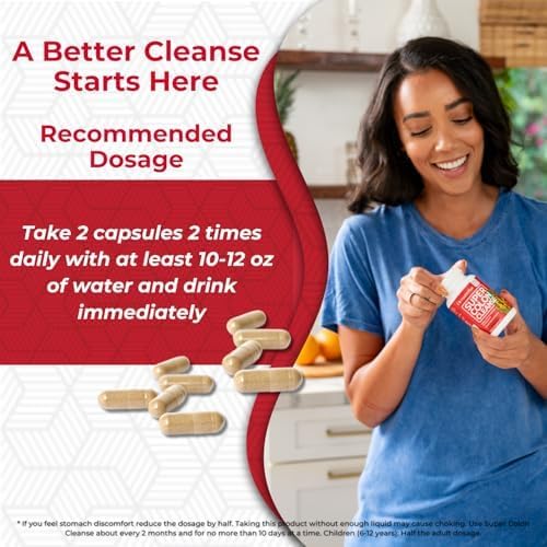 Health Plus Super Colon Cleanse 120 Day Supply of Gentle Gut Cleanse Detox, Psyllium Husk, Probiotics for Constipation Relief & Digestive Support, 480 Capsules