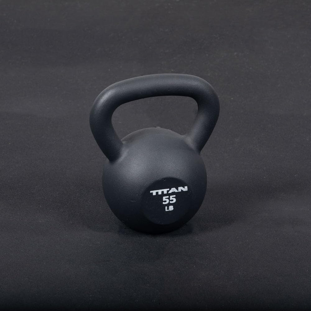 Titan Fitness 55 LB Cast Iron Kettlebell, Single Piece Casting, LB Markings, Full Body Workout