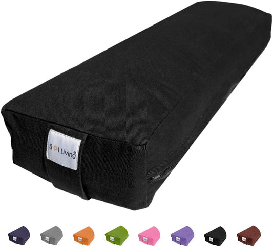 Sol Living Yoga Bolster Pillow Rectangular Meditation Cushion Cotton Meditation Accessories for Restorative Yoga Meditation Pillow Yoga Pillow Firm Body Pillow Bolster Pillow for Legs Removable Cover