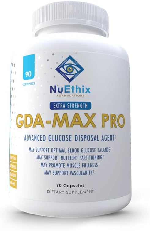 NuEthix Formulations GDA-MAX PRO, Double Berbine HCL Supplement, Supports Glucose Metabolism, Weight Management, Immune Support, Heart Health - Non GMO, Gluten Free, Dairy Free, 90 Count