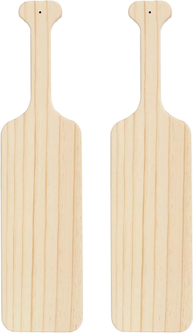 BATTIFE 2Pack 15 Inch Greek Fraternity Paddle, Unfinished Solid Pine Wood Paddles, Wooden Sorority Frat Paddle for Arts Crafts