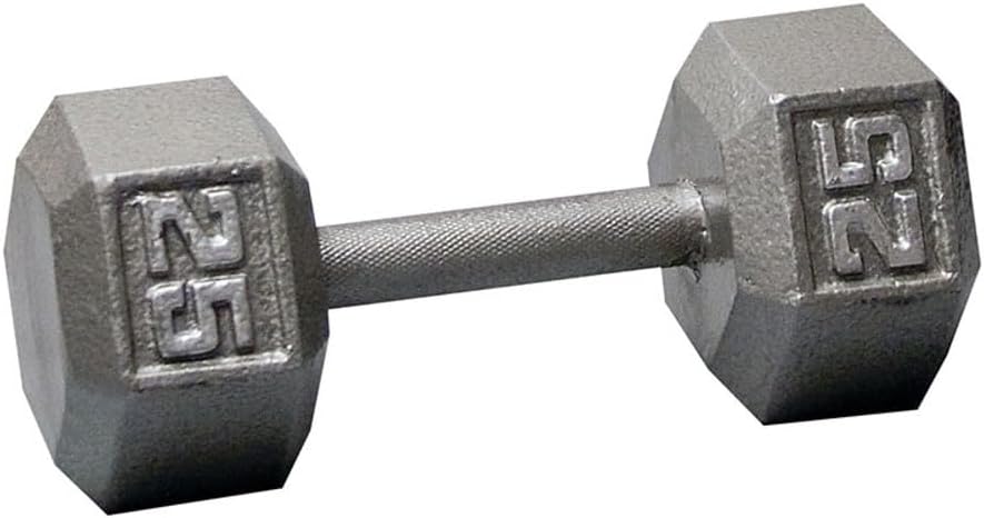 Body-Solid Cast Iron Hexagon Dumbbell, Hand Weights For Men and Women, Weight Dumbbells for Strength Training, Body Building Home Gym Training Gear