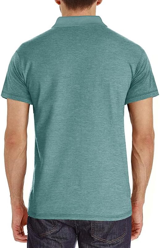 Men's Casual Polo Shirts Classic Button Basic Short Sleeve Shirt Solid Color Cotton Tees Golf Stylish Tops