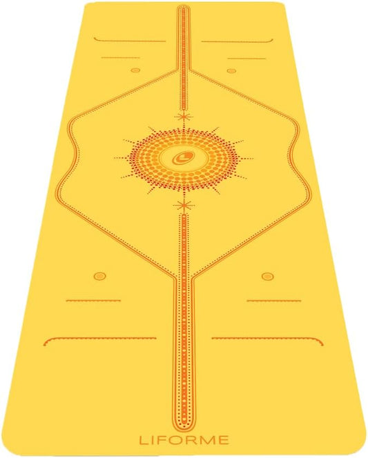 Liforme Printed Yoga Mat Collection - Free Yoga Bag Included - Patented Alignment System, Warrior-like Grip, Non-Slip, Eco-friendly, Sweat-resistant, Long, Wide and Thick for Comfort