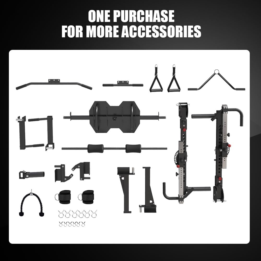 FAGUS Commercial Smithe Machine with 308lb Dual Weight Stacks, 4000LBS Power Cage Squat Rack with Lever Arm & Leg Press, Multi-Function Linear Bearing Cable Crossover Machine for Home Gym