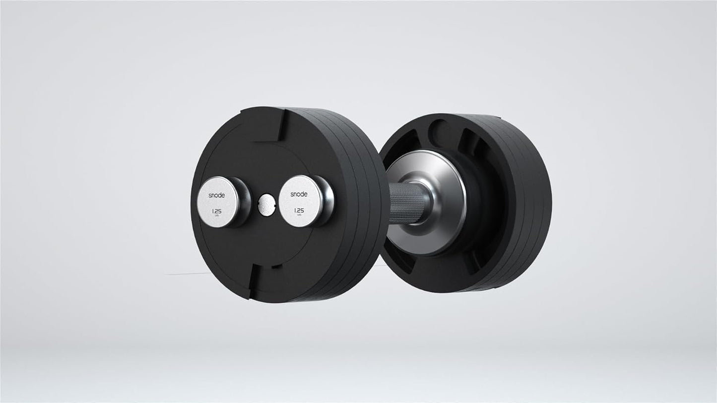 SNODE AD80 Drop Proof 80 lbs Adjustable Dumbbell Set -Adjustable Weights with Cast Iron Plates and Cradle, Knurled Handle, Fast Adjust, Compact Home Gym Equipment for Bench & Press