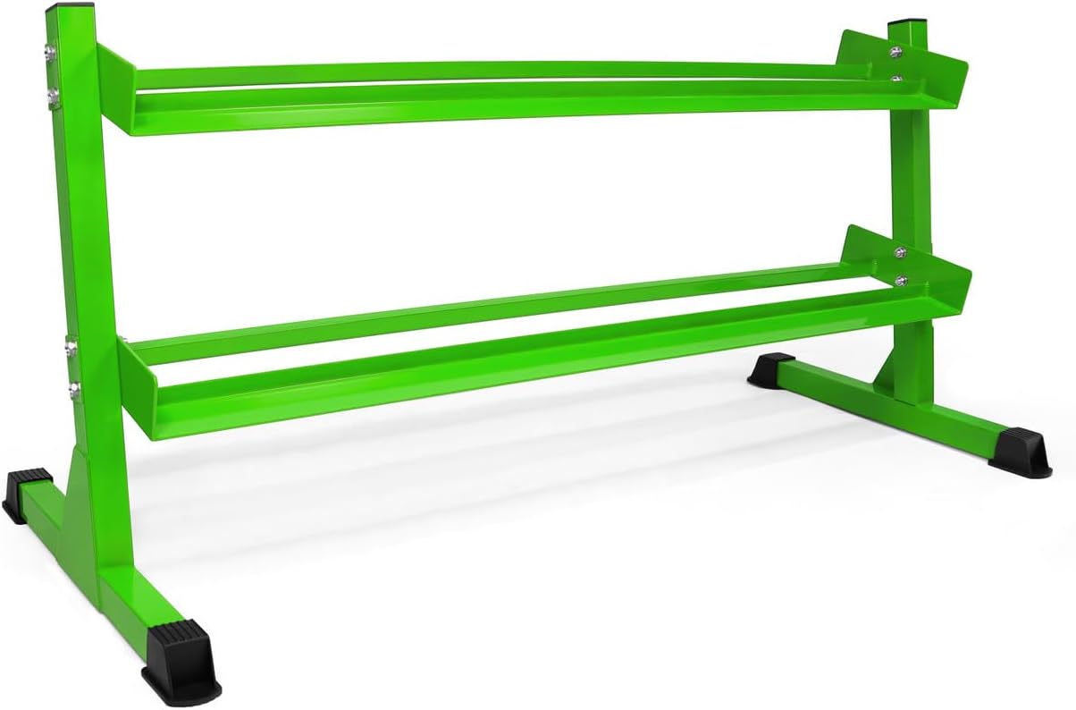 WF Athletic Supply Heavy-Duty Dumbbell Rack Stand, Weight Rack for Home Gym, Weight Holder, Available Sizes for Storage 5-50LB or 5-75LB Dumbbell Pairs, Black/Red/Green/Blue, RACK ONLY