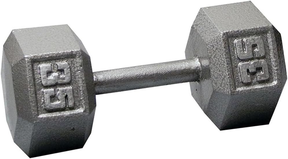 Body-Solid Cast Iron Hexagon Dumbbell, Hand Weights For Men and Women, Weight Dumbbells for Strength Training, Body Building Home Gym Training Gear